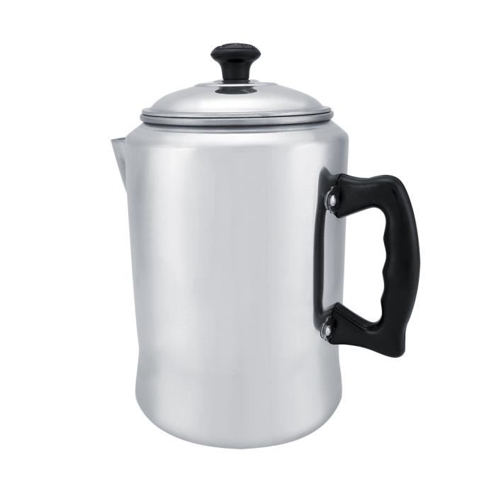 Cafetière à Percolateur En Alliage D'aluminium Poli Miroir - Compatible Induction, Avec Couvercle, Pour Café Et Thé Au Lait, 14x14x24 Cm - 8