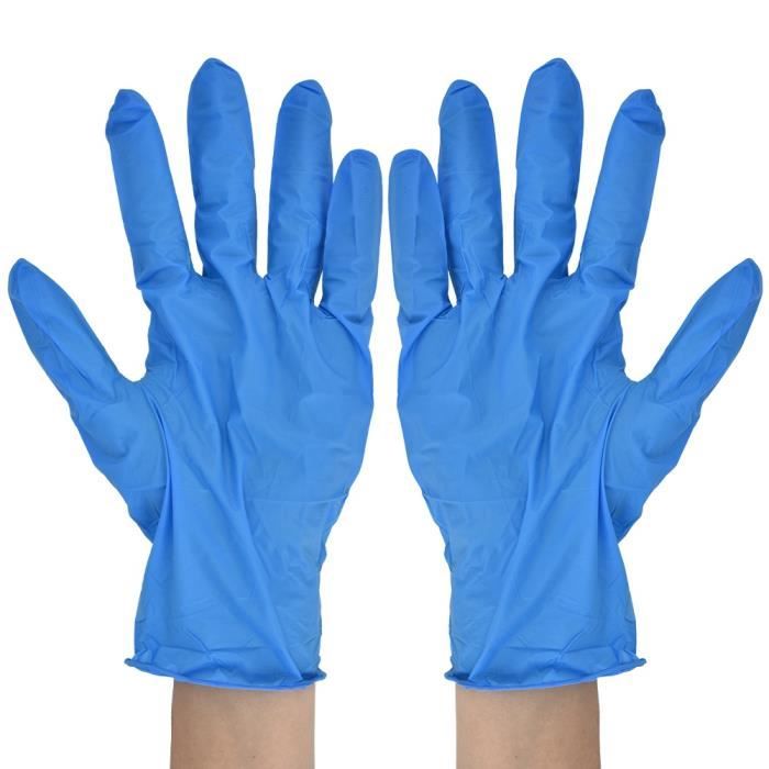 Gants Jetables Nitrile FINITEX Bleu M - 100pcs Sans Poudre Sans Latex - 3.5g/pièce - Pour Nettoyage, Aliments