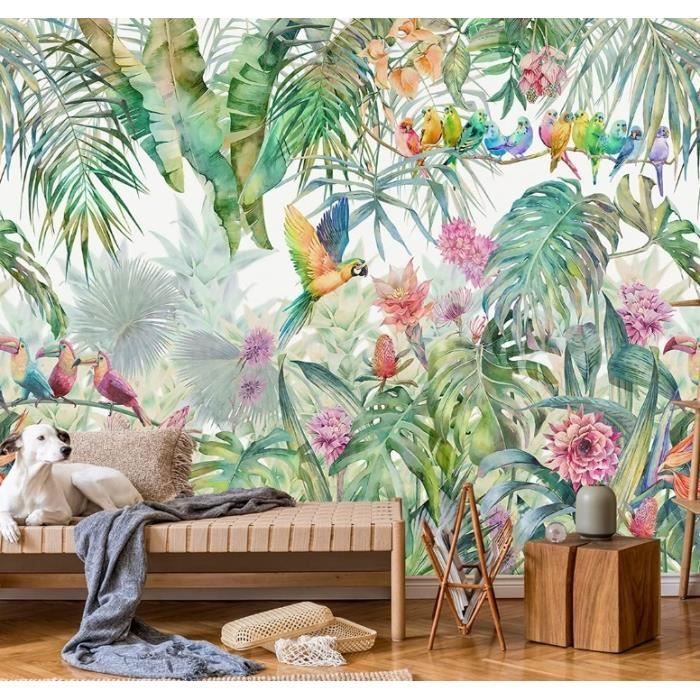 Papier Peint Panoramique Jungle Soie, 350 x 250 cm, Poster Geant Mural  Personnalisé 3D pour Salon Chambre Décoration Murale - Cdiscount Bricolage