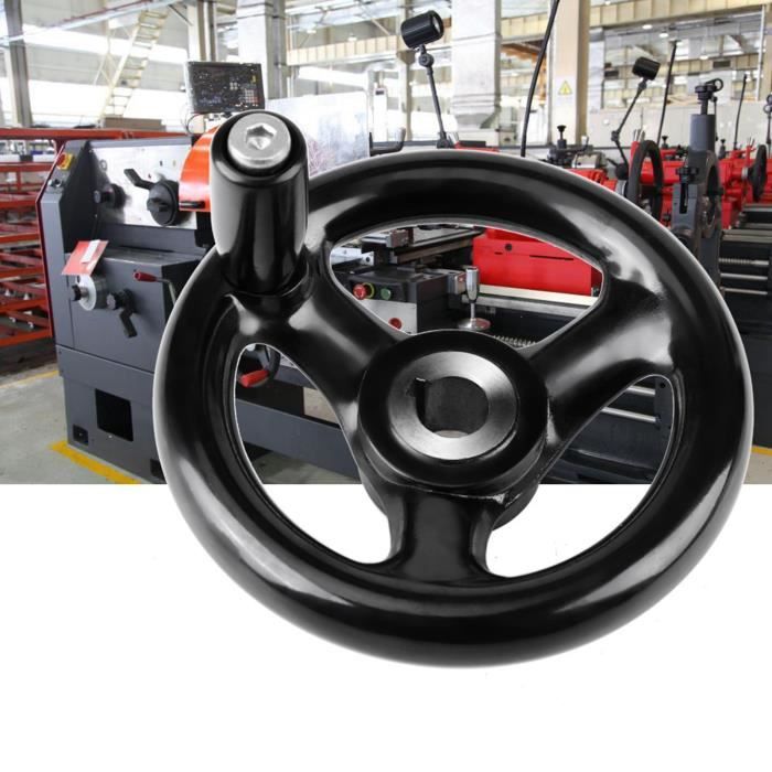 Roue à Main Ronde Bakélite 3 Rayons 100mm Avec Poignée Tournante 12mm - Manivelle Précise Pour Fraiseuse Tour Meuleuse