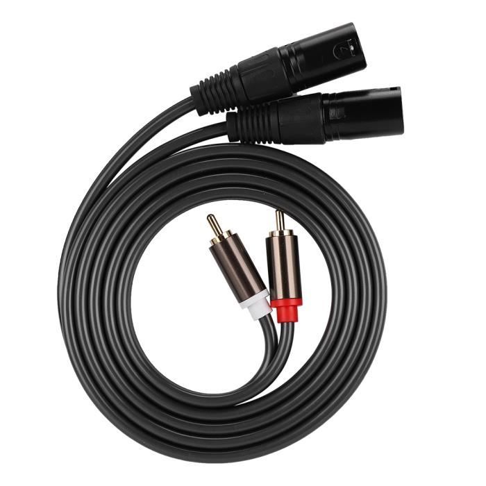 Pour câble XLR, cordon de raccordement audio femelle à mâle plaqué or pour amplificateur de