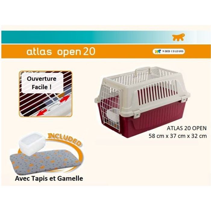Cage de transport - ATLAS - 20 Open - Homologuée IATA - Pour chien et chat Cage de transport - ATLAS - 20 Open - Homologuée IATA - Pour chien et chat