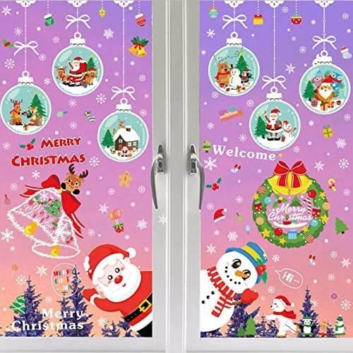 9 Feuilles Décoration Noël Fenêtre 93 Stickers Noel Paillettes