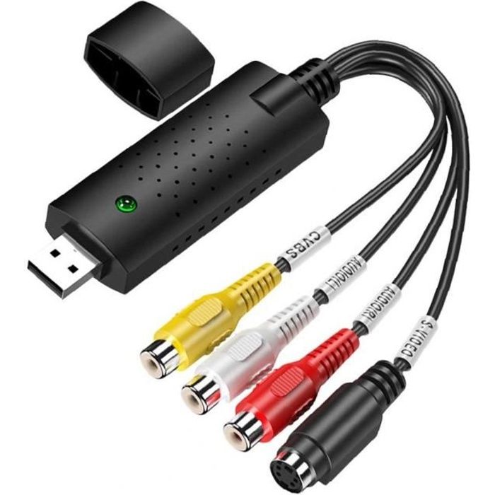 Convertisseur VHS Vers Numérique USB 2.0 - Capture Vidéo Et Audio - Compatible Windows - Logiciel Inclus