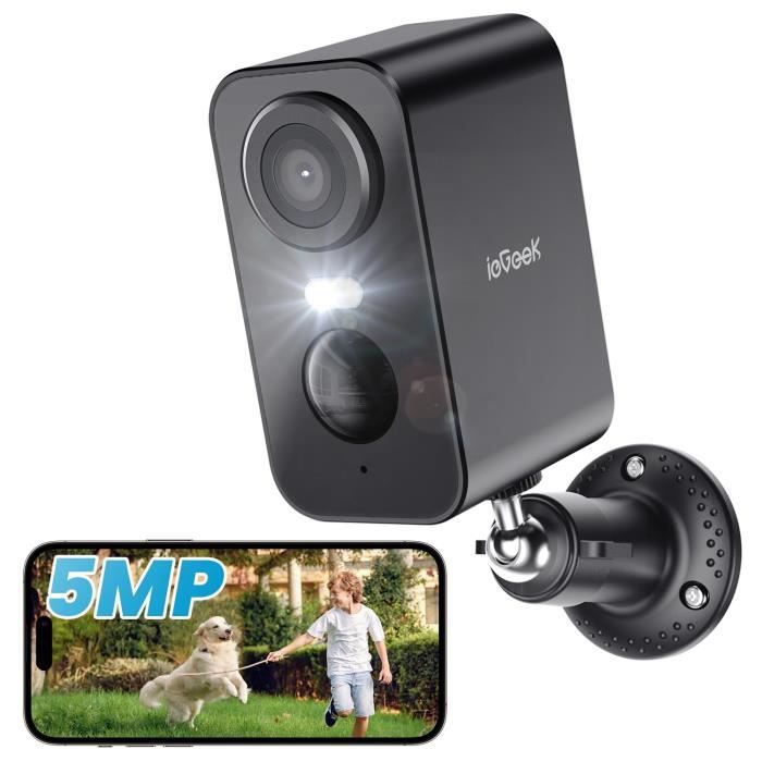 IeGeek 5MP Caméra Surveillance WiFi Exterieure sans Fil Batterie Vision Nocturne Couleur