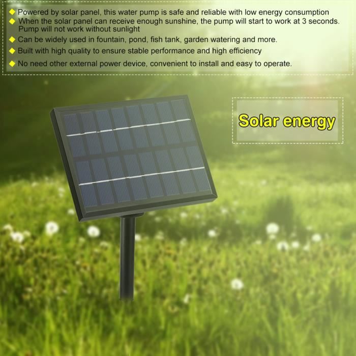 Pompe à Eau Solaire 200 L/h Riloer – Panneau 9V/2.5W, Fontaine Jardin, Aquarium, Étang, Sans Fil, Écologique & Économe
