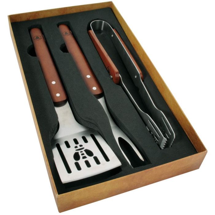 Set barbecue - LAGUIOLE - Set 3 pièces - Spatule - Fourchette - Pince Set barbecue - LAGUIOLE - Set 3 pièces - Spatule - Fourchette - Pince