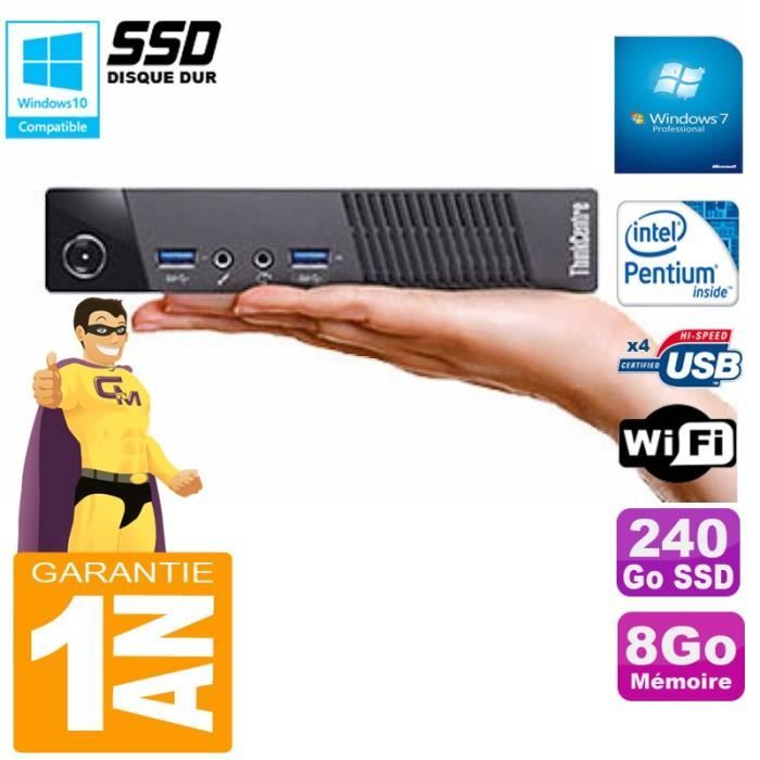 Acheter Ultra Mini PC Lenovo M73 USFF Tiny G3250T 8Go Disque 240Go SSD Wifi W7 Reconditionné - 178,00 € Ultra Mini PC Lenovo M73 USFF Tiny G3250T 8Go Disque 240Go SSD Wifi W7 Reconditionné - Lenovo reconditionné disponible sur Cdiscount Seconde Vie