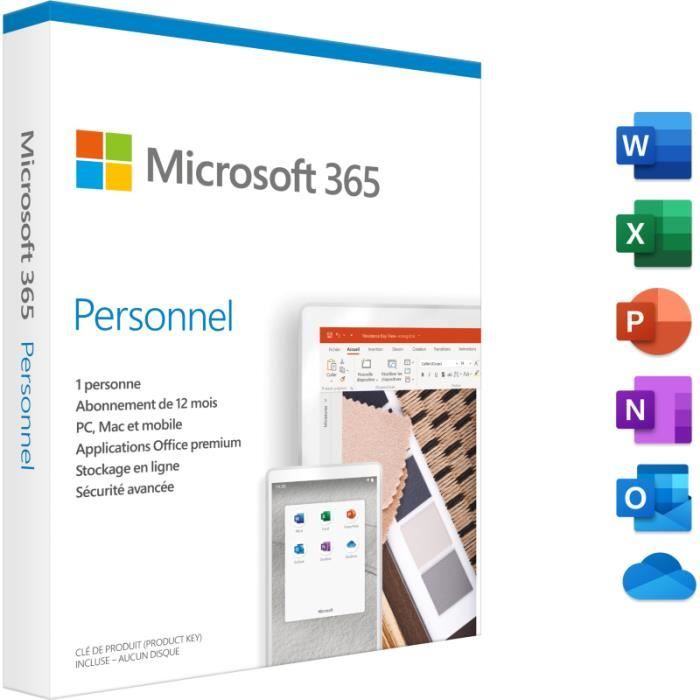 Logiciel de bureautique Microsoft 365 Personnel