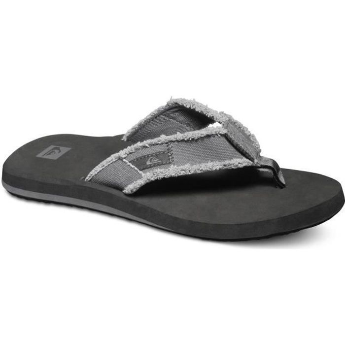 Tongs - Quiksilver - Monkey Abyss - Gris - Homme - Dessus en toile effilochée