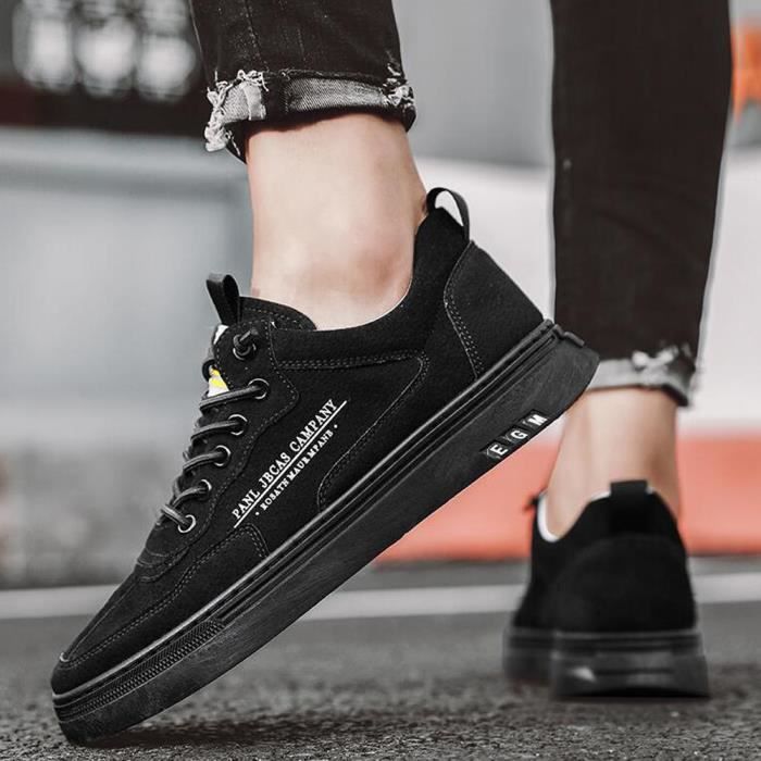 Basket Homme Casual en Daim Nubuck Noir Anti derapant Noir Cdiscount Chaussures