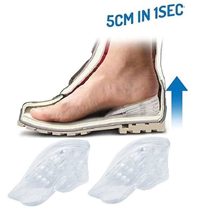 HUIXI Talonnette Grandissante Semelles Chaussures 5CM Semelle Gel Transparent Talonnette Antidrapant Talonnette Homme Moiti Tal Couleurs multiples Cdiscount Chaussures