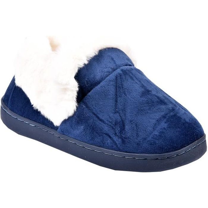 La Maison De L Espadrille 6056 Pompom Noir | Chaussons Noir Automne Hiver - TROIS PAR 3