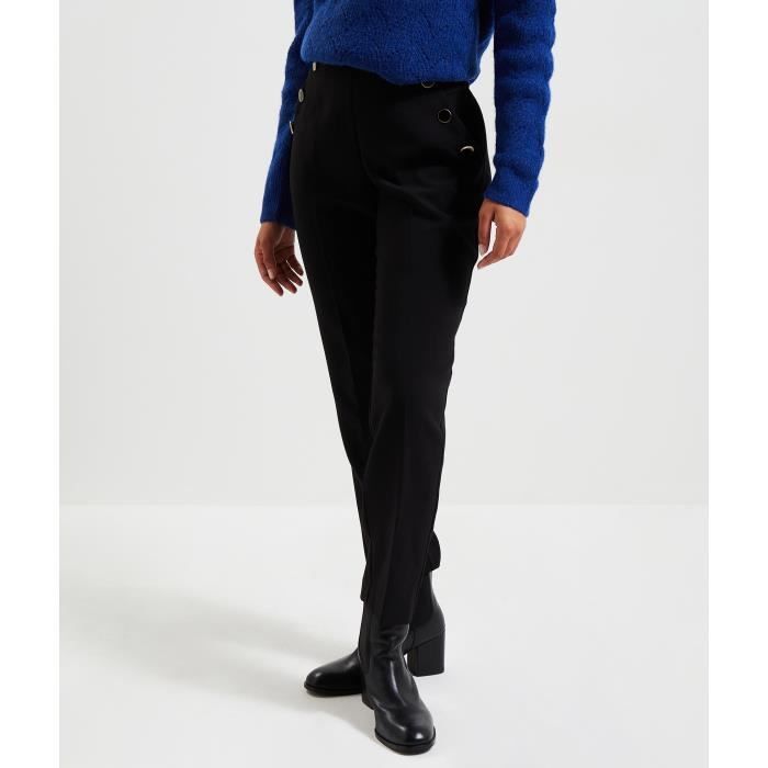 Pantalon taille haute à pont femme shop
