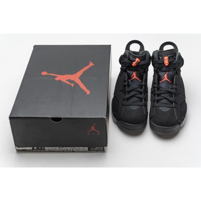Niikke Airs Jordann 6 Low Basket Chaussures Noir et rouge 384664