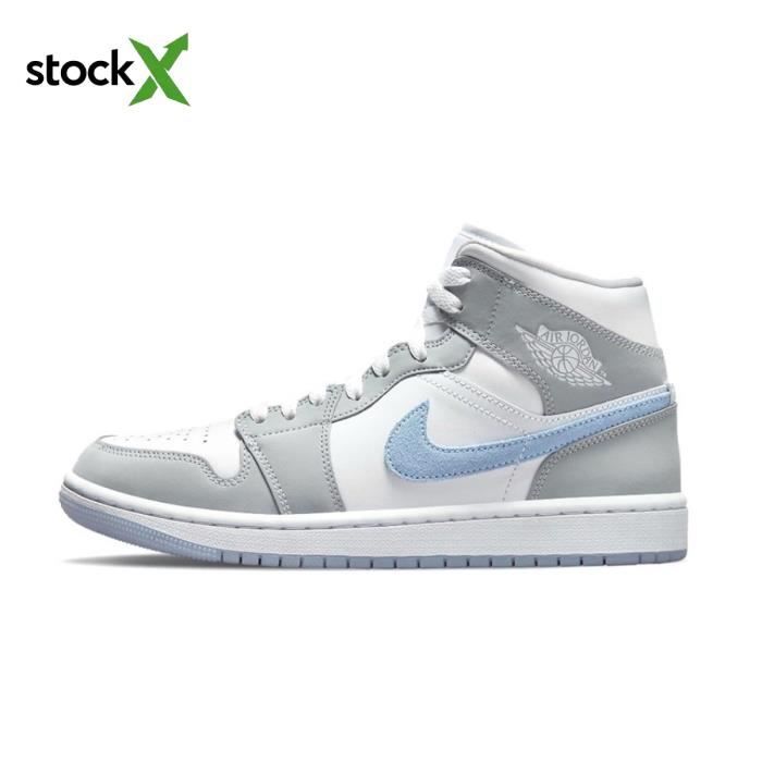 Baskets Nike Air Jordan 1 Mid “Aluminum” - Gris - Cuir - Lacets