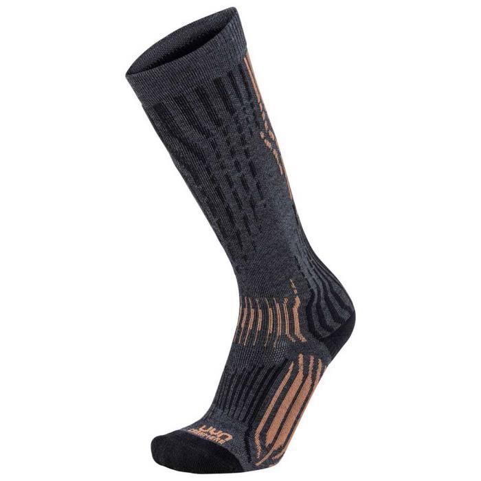 Chaussettes de ski - UYN - Ski Cashmere - Femme - Gris pierre/cuivre - Respirantes