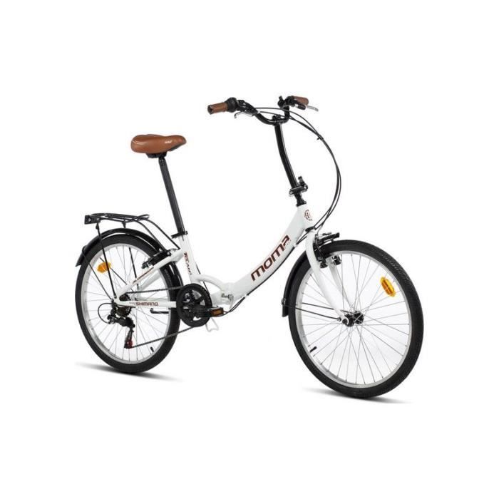 Moma Bikes Velo De Ville Pliant Top Class 24 Blanc Aluminium 6vitesses Selle Comfort Prix Pas Cher Cdiscount