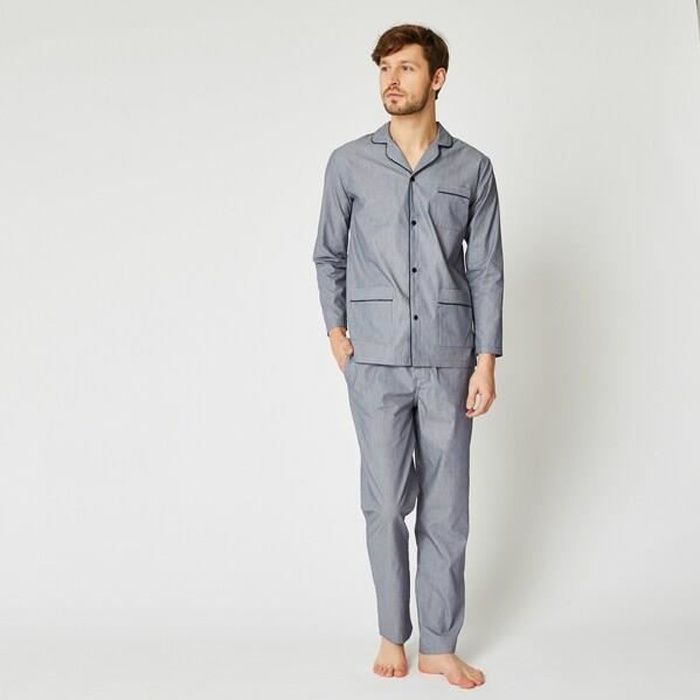 Ensemble pyjama long MONOPRIX Homme Bleu marine Bleu