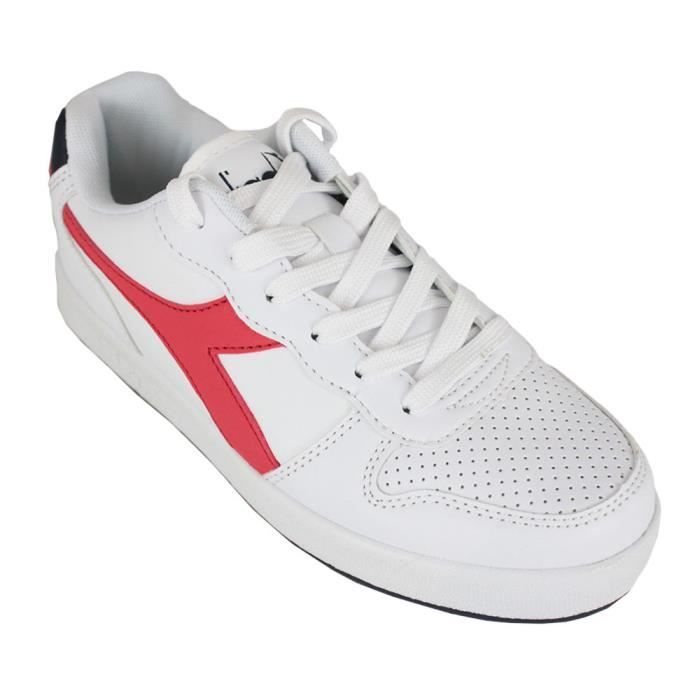 Baskets Enfant - DIADORA - Playground GS C0673 - Blanc - Lacets - Talon plat Baskets Enfant - DIADORA - Playground GS C0673 - Blanc - Lacets - Talon plat
