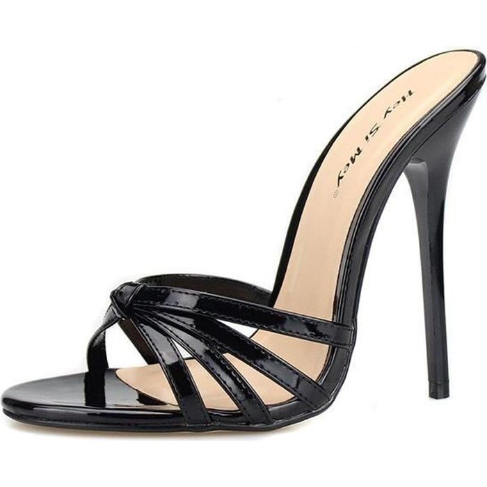 Mules d ete noires a talons hauts pour femmes Chaussures decoupees a la mode Achat Vente Mules d ete noires a talons hauts pour femmes Chaussures decoupees a la mode