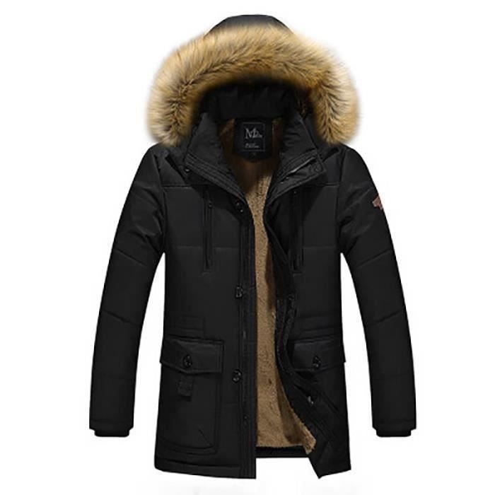 Doudoune homme Couleur Doudoune Grand col en fourrure avec capuche