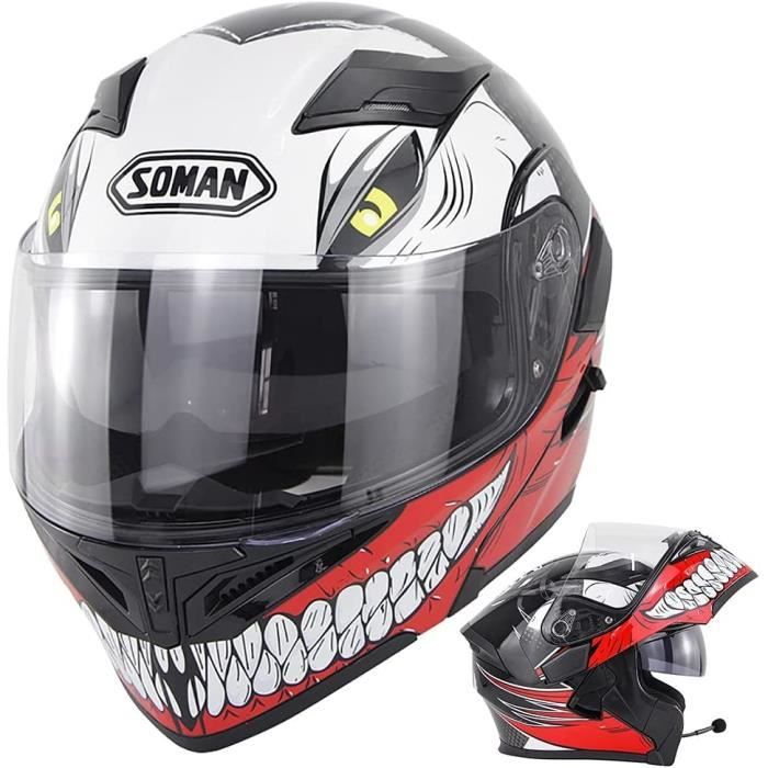 Casque Avec Double Visière Modulable Casque Moto Homologué ECE/Dot Homme Et Femme Casque Moto Bluetooth Casque Avec Double Visière Modulable Casque Moto Homologué ECE/Dot Homme Et Femme Casque Moto Bluetooth