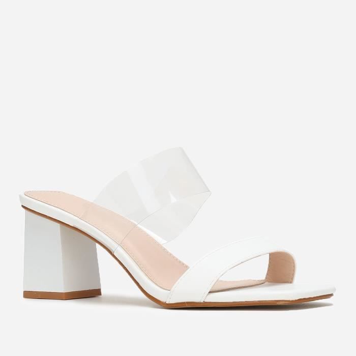 Mules Blanches PrettyLittleThing Taille UK 7 - Neuves Avec Défauts (petites Imperfections)