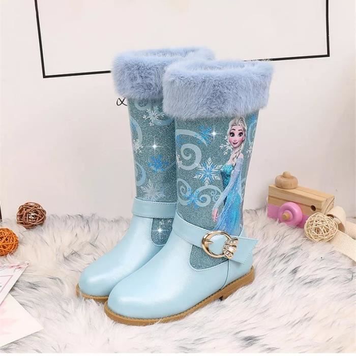 Bottines Plates Pour Filles - Tige Genou, Bout Rond, Fermeture Zip - Pour Automne/hiver, Style Motarde