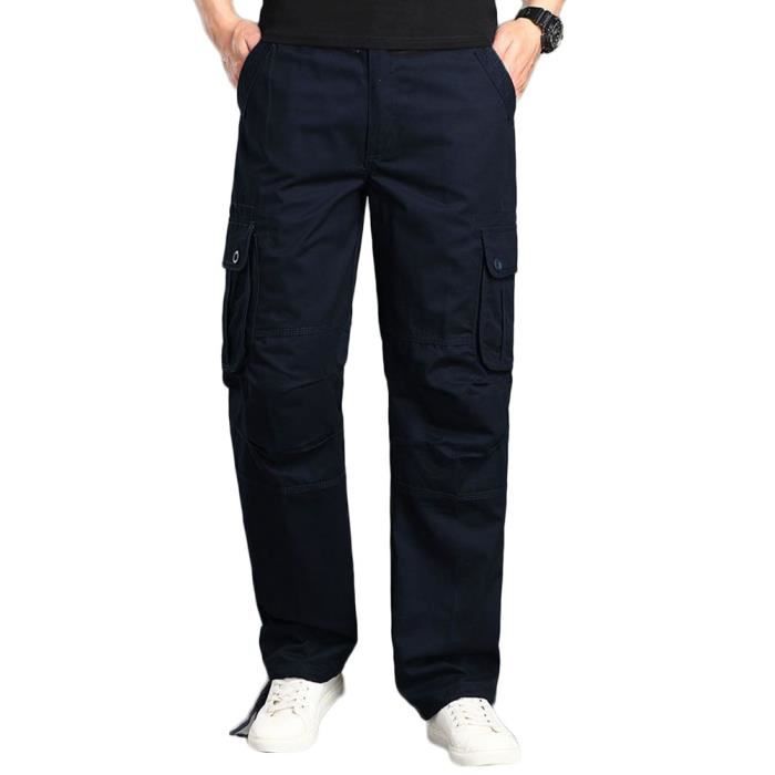Short Cargo Homme LY4U - 100% Coton, 10 Poches, Taille Élastique - Randonnée, Escalade, Usage Quotidien