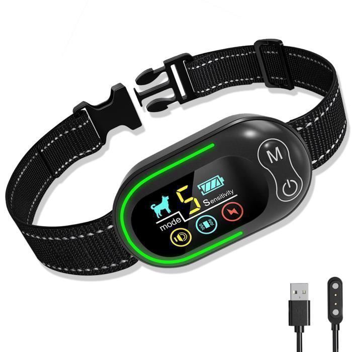 Comparer les prix de Collier Anti Aboiement Chien Rechargeable, Détection Automatique, 4 Modes & 5 Sensibilité avec IP67 pour Petit/Moyen/Gros Chien