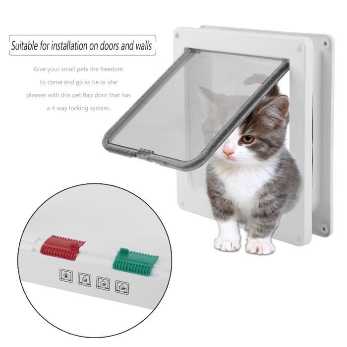 Chatiere Chat Chien Securite 4 Modes 25 23 5 5 5cm Blanc Cdiscount Animalerie Chatiere Chat Chien Securite 4 Modes 25 23 5 5 5cm Blanc Cdiscount Animalerie