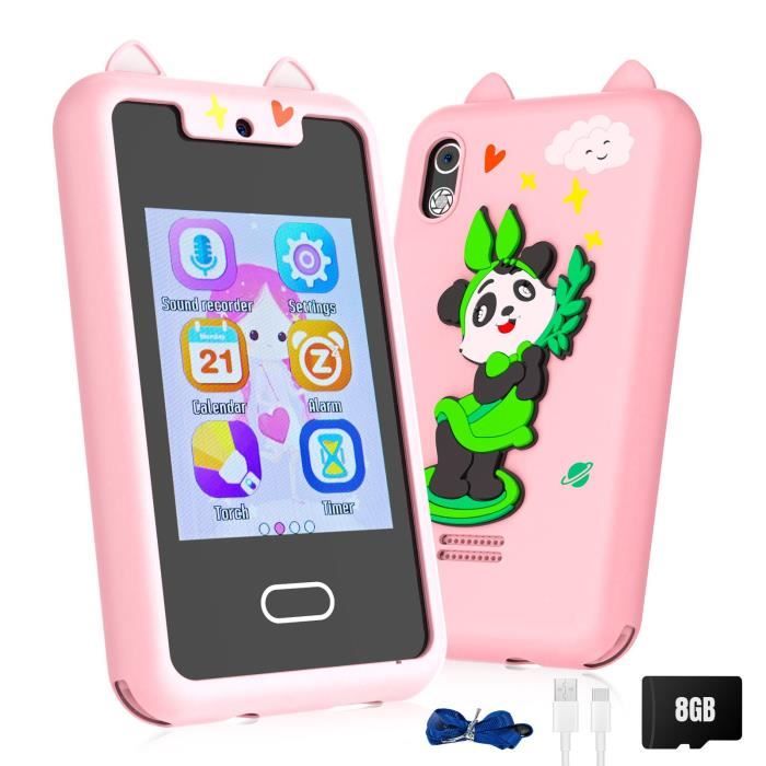Téléphone Jouet Pour Enfants 3-8 Ans - Écran Tactile 2,8", Double Caméra, 14 Jeux éducatifs, Lecteur Audio - Cadeau Fille Garçon