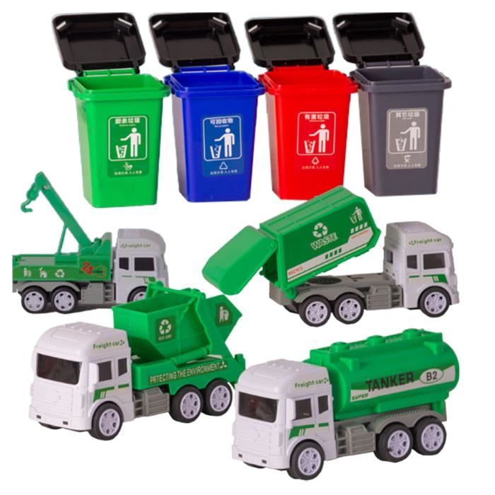 Camion Poubelle Jouet Avec 6 Poubelles & 180 Cartes - Lumières & Sons - Éducatif Tri Déchets - Enfants 3+ Ans - 5