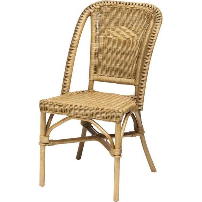 chaise selva - jaune - rotin/osier - marque rotin-design - style exotique