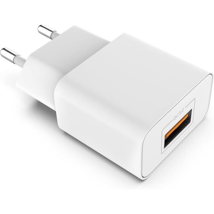 Chargeur Mural 38W 8-en-1 Multi USB - Prise UK - Charge Rapide - Jaune - Neuf