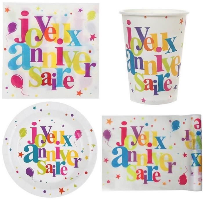 1 Pack Fete Joyeux Anniversaire De 10 Personnes Multicolore Matiere Carton Et Papier Cdiscount Maison 1 Pack Fete Joyeux Anniversaire De 10 Personnes Multicolore Matiere Carton Et Papier Cdiscount Maison