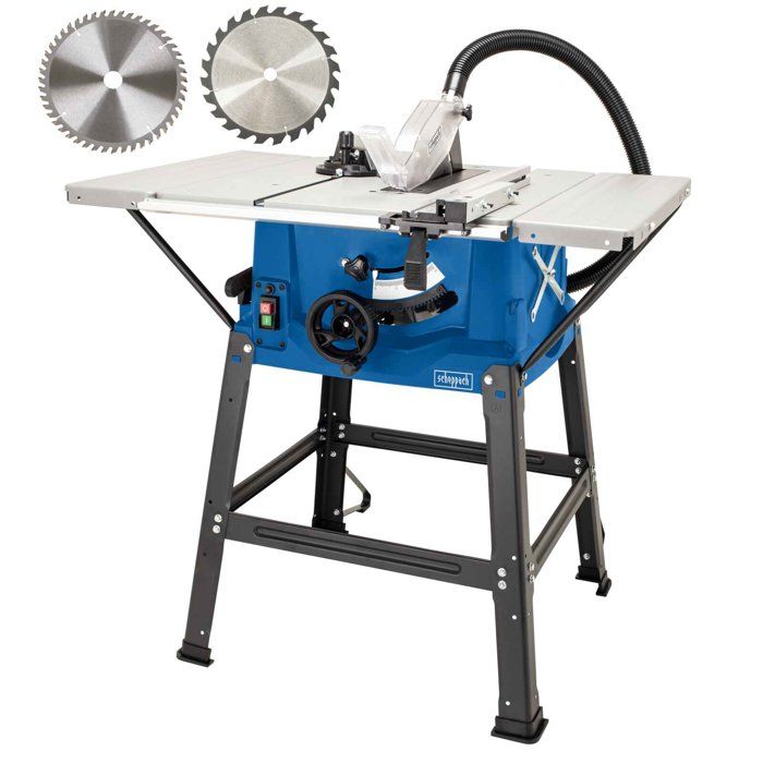 Scheppach Scie circulaire sur table - HS100S - 2000W - 250 mm - Ø250 mm - 2 lames de scie (24 et 48 dents)