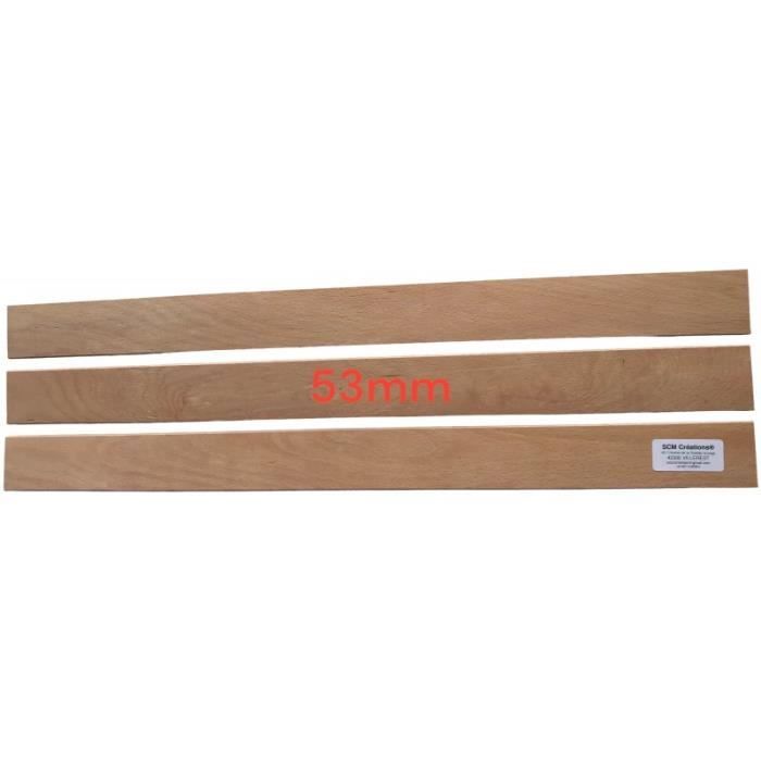 Lot 3 lattes 57.5 cm 575 x 53 x 8 mm pour Sommier, Lit, BZ et Clic-Clac 7 plis Bois - SCM CRÉATIONS