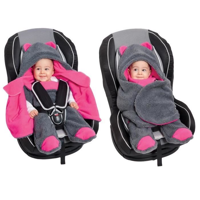 Chancelière enveloppante pour poussette et siège auto - Gris & Fuschia - 12  - 24 mois - 92 cm - Cdiscount Puériculture & Eveil bébé