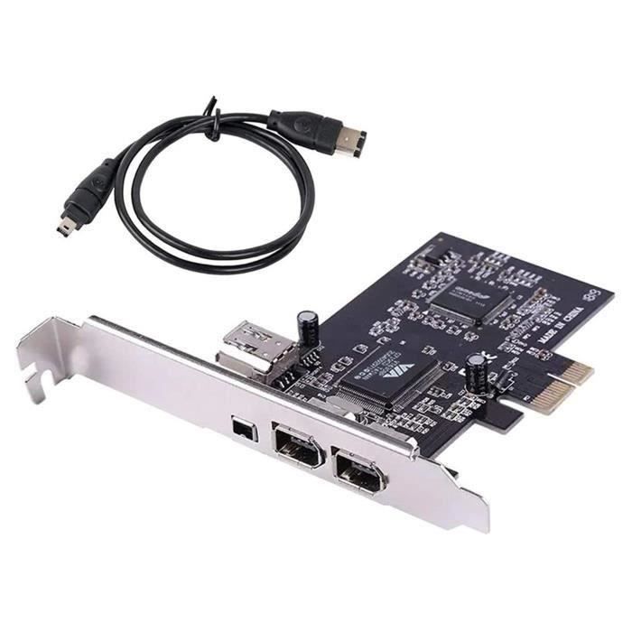 Carte FireWire (IEEE 1394) PCI 3 Ports - 400 Mbps, Pour PC Bureau, Capture Vidéo DV, Périphériques 1394a - 6