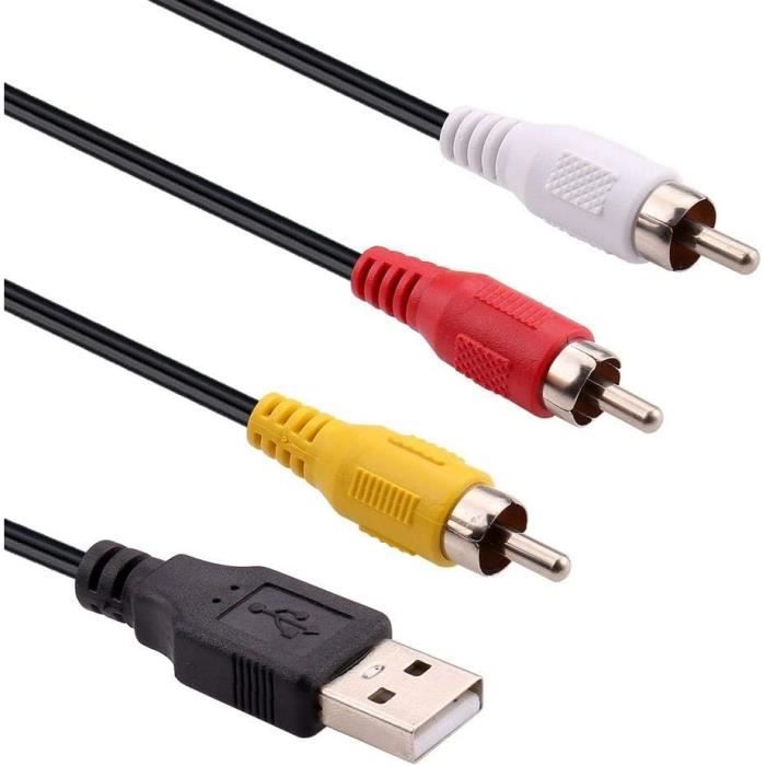 Câble adaptateur 3,5 mm vers 3 RCA, câble de sortie audio vidéo AV 1-8  TRRS vers 3 RCA mâle pour TV, smartphones, MP3, A498 - Cdiscount TV Son  Photo