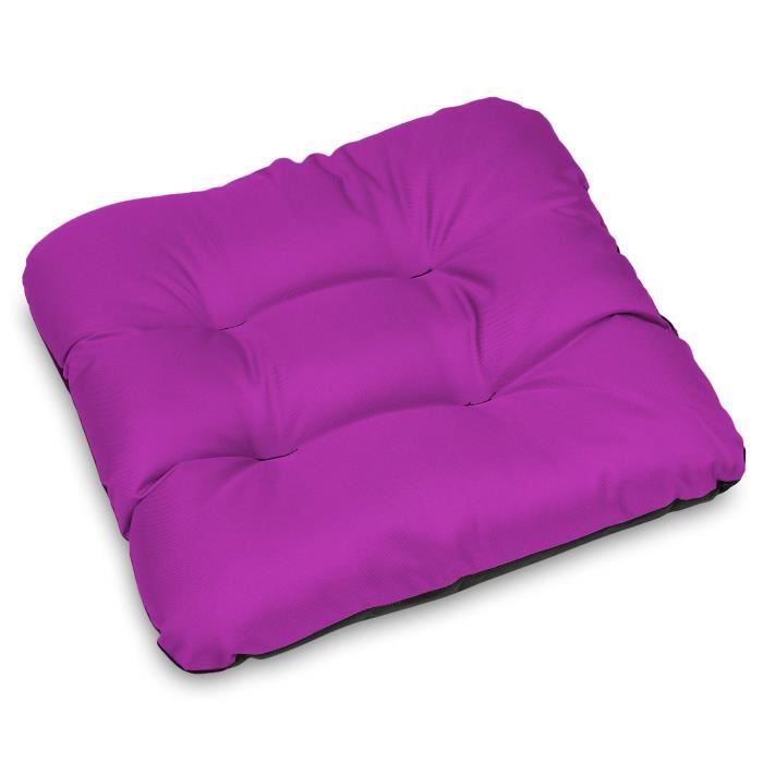 Coussin pour Chaise Siège Banc de Jardin Canapé - SUPERKISSEN24 - Lot de 4 x 45x45 cm - Fuchsia - Imperméable