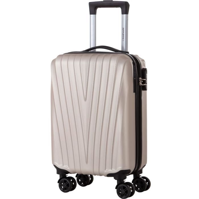 Travel World Valise Cabine Trolley Low Cost 4 Roues Champagne