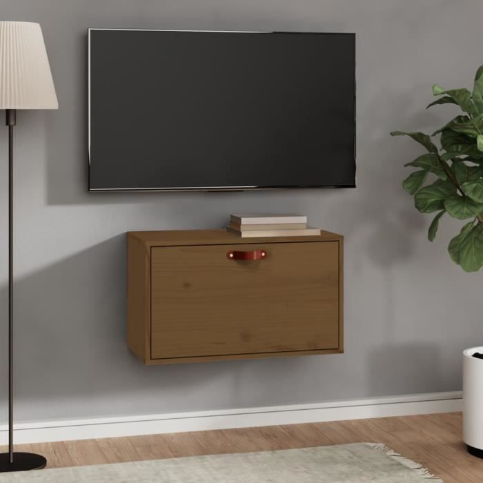 vidaXL Armoire murale Marron miel 60x30x35 cm Bois de pin massif 818353