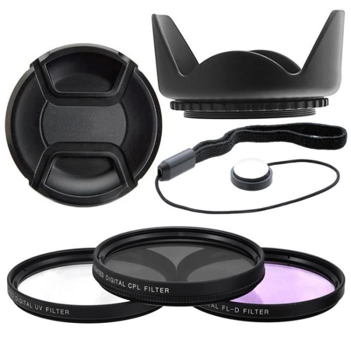 Protection Objectif Appareil Pare-soleil 37mm PATIKIL - Protection Anti-reflet Pour Objectif Photo Avec Bouchon 52mm Pare Soleil Objectif
