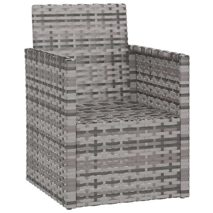 fauteuil de jardin avec coussin gris résine tressée - yosoo - 0d060501362321