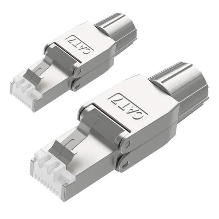 2 Pièces Connecteurs RJ45 Sans Outil Prise Réseau UTP, Sans Outil Pour Cble Ethernet Toronn Cat55e Cat66a Solide 65084638
