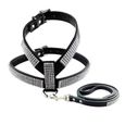 Black Harness-XS -Harnais en cuir avec strass Bling pour chien, laisse pour petit chien, chiot, chat, Chihuahua, chiot, gilet, harna-1