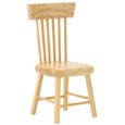 Sonew Chaise de maison de poupée Chaise de salle à manger en bois modèle de meubles miniatures pour accessoire de maison de-1